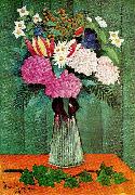 Henri Rousseau blommor i vas painting